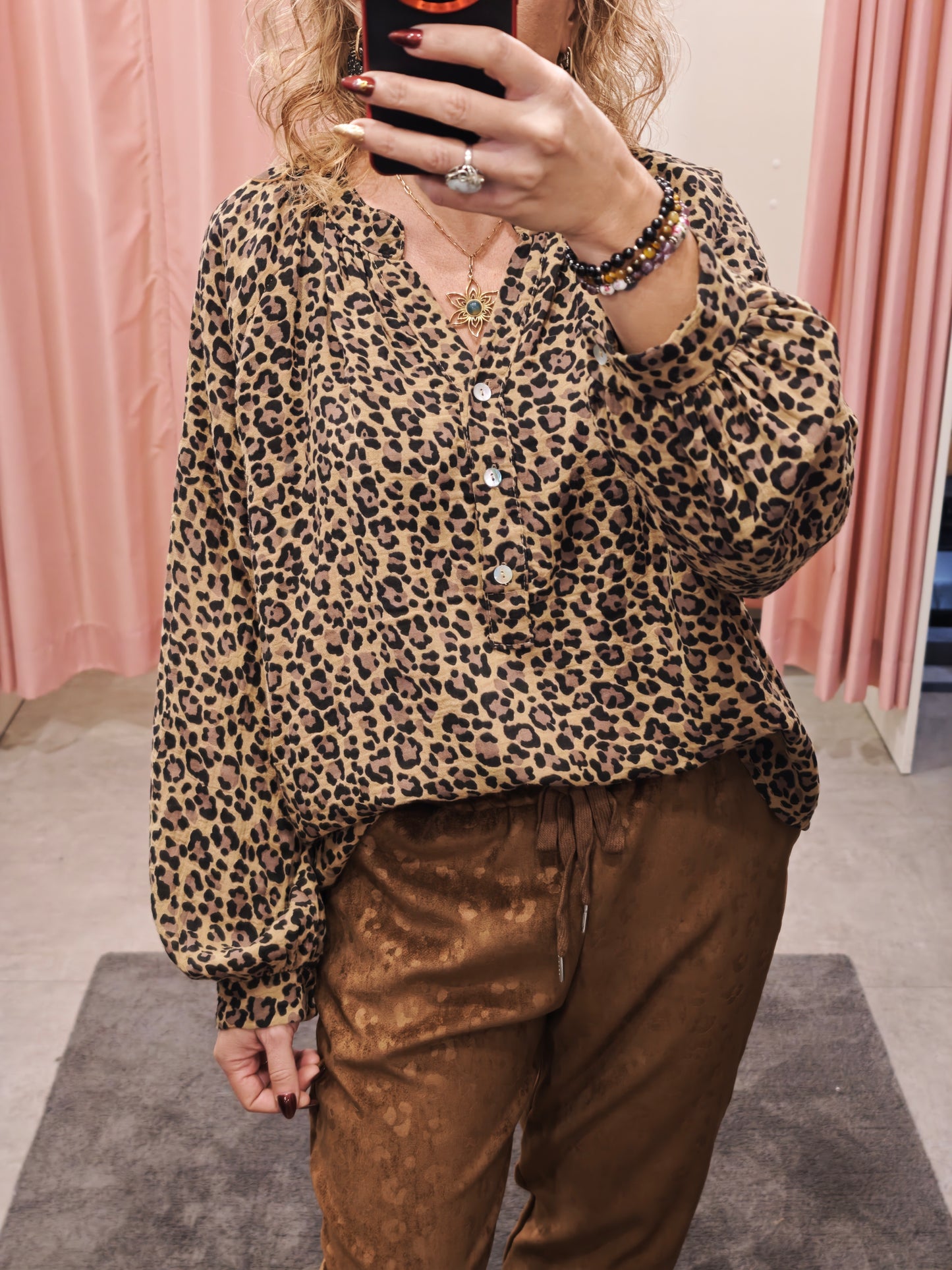 Chemise léopard camel ample