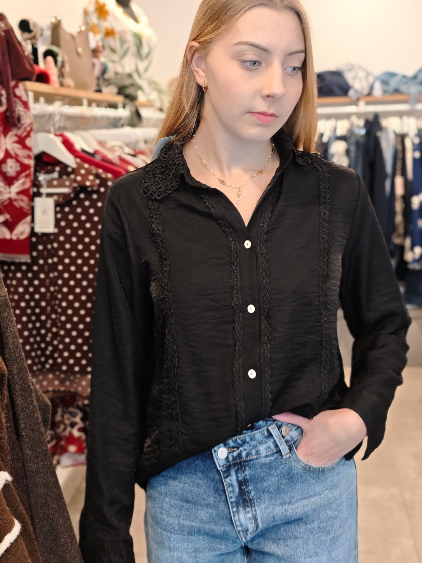 Black lace shirt