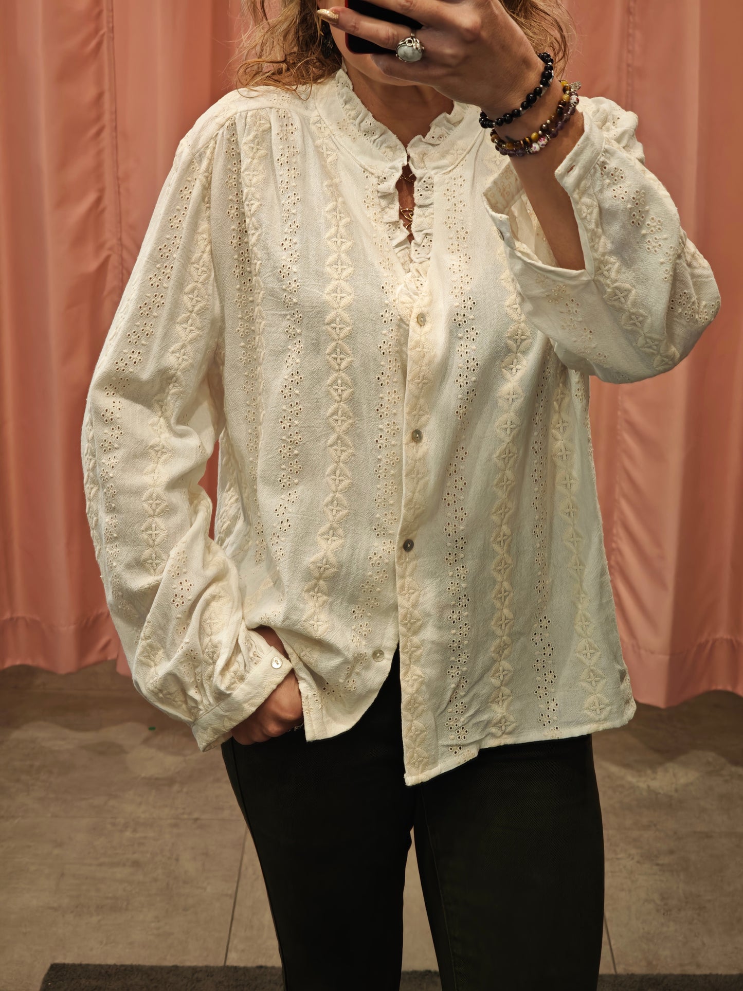 Chemise écrue bohème