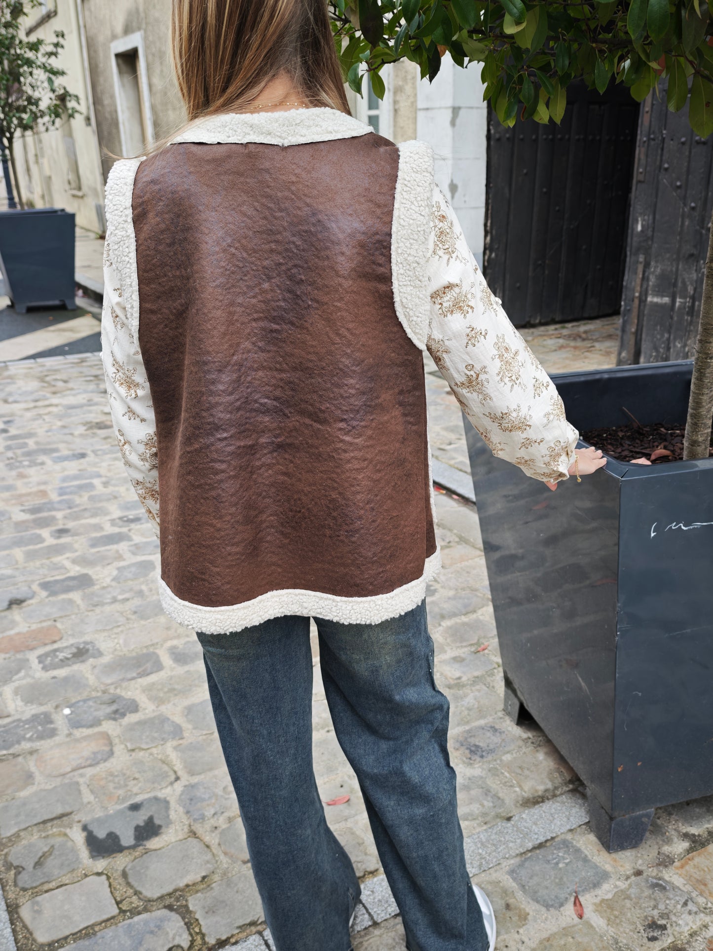 Veste sans manches façon Suédine & doublure sherpa