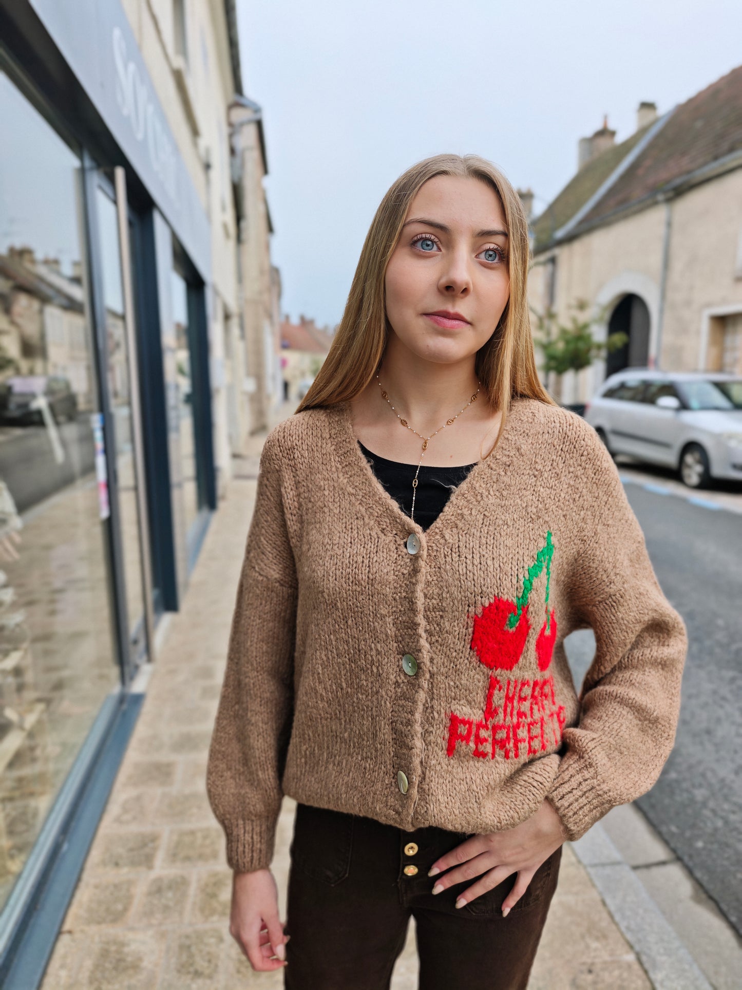 Cardigan cerise