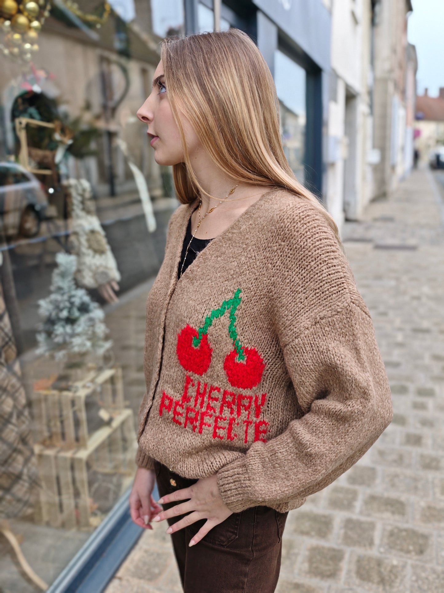 Cardigan cerise