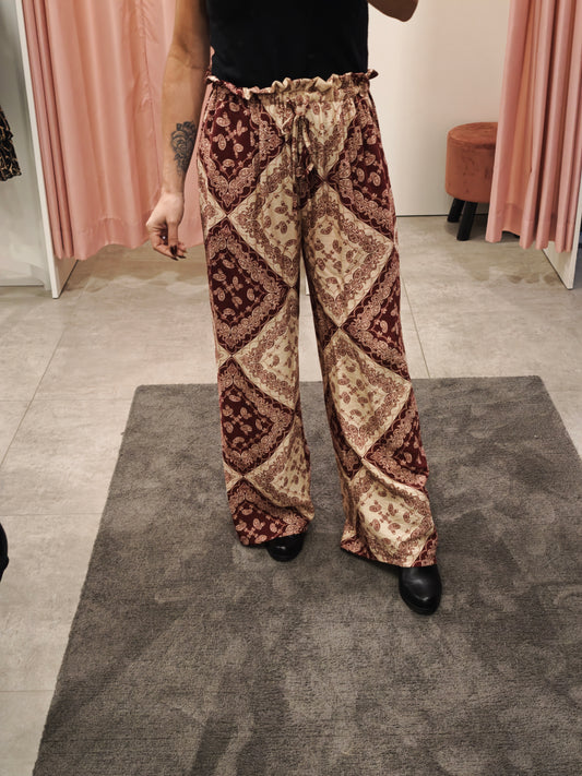 Pantalon fluide bordeaux