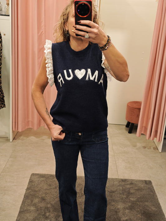 Pull sans manche Amour