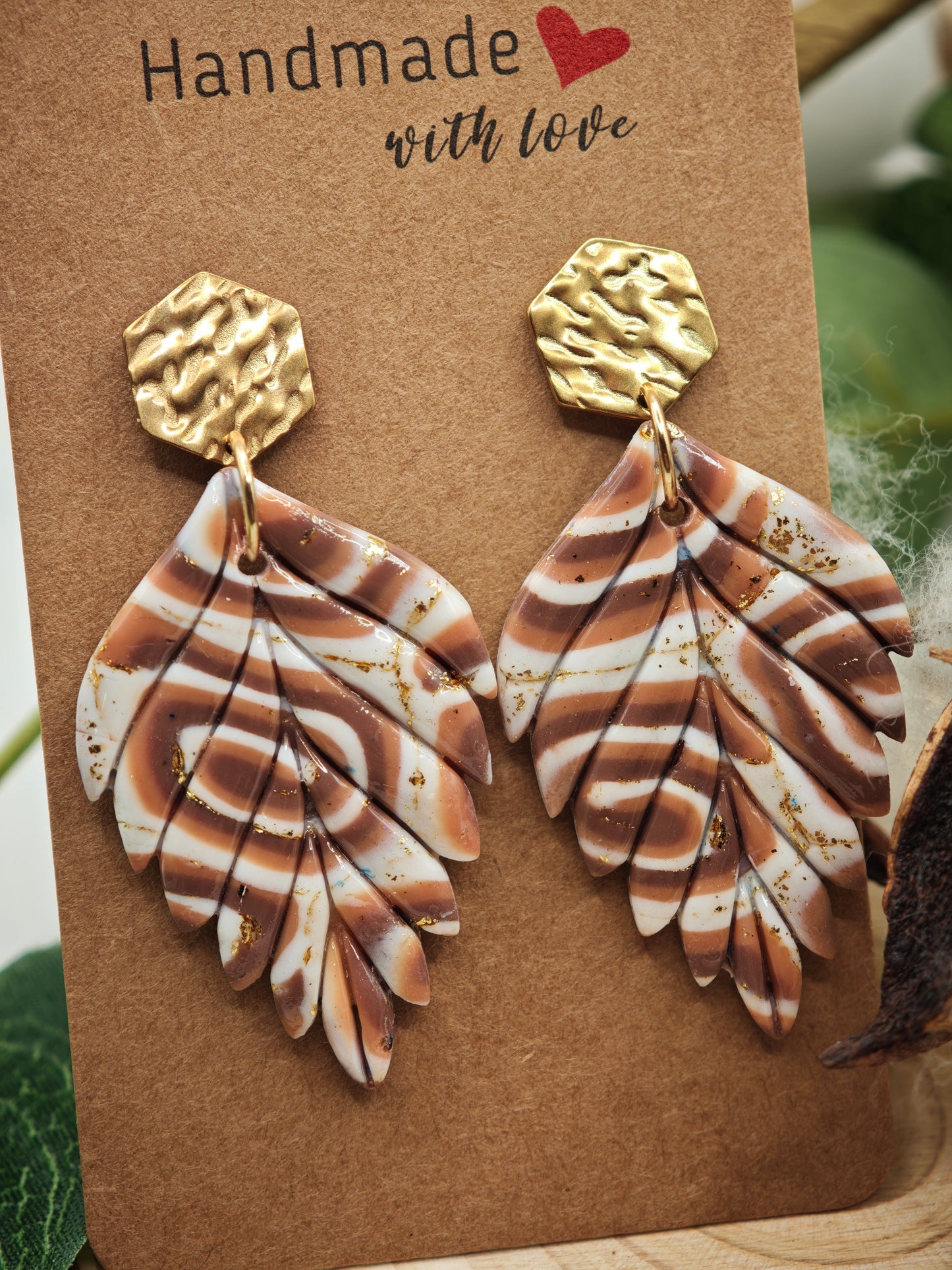 Boucle d'oreille feuilles