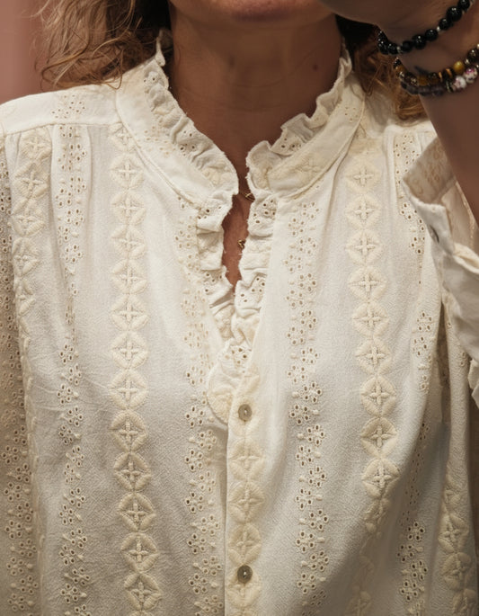 Chemise écrue bohème