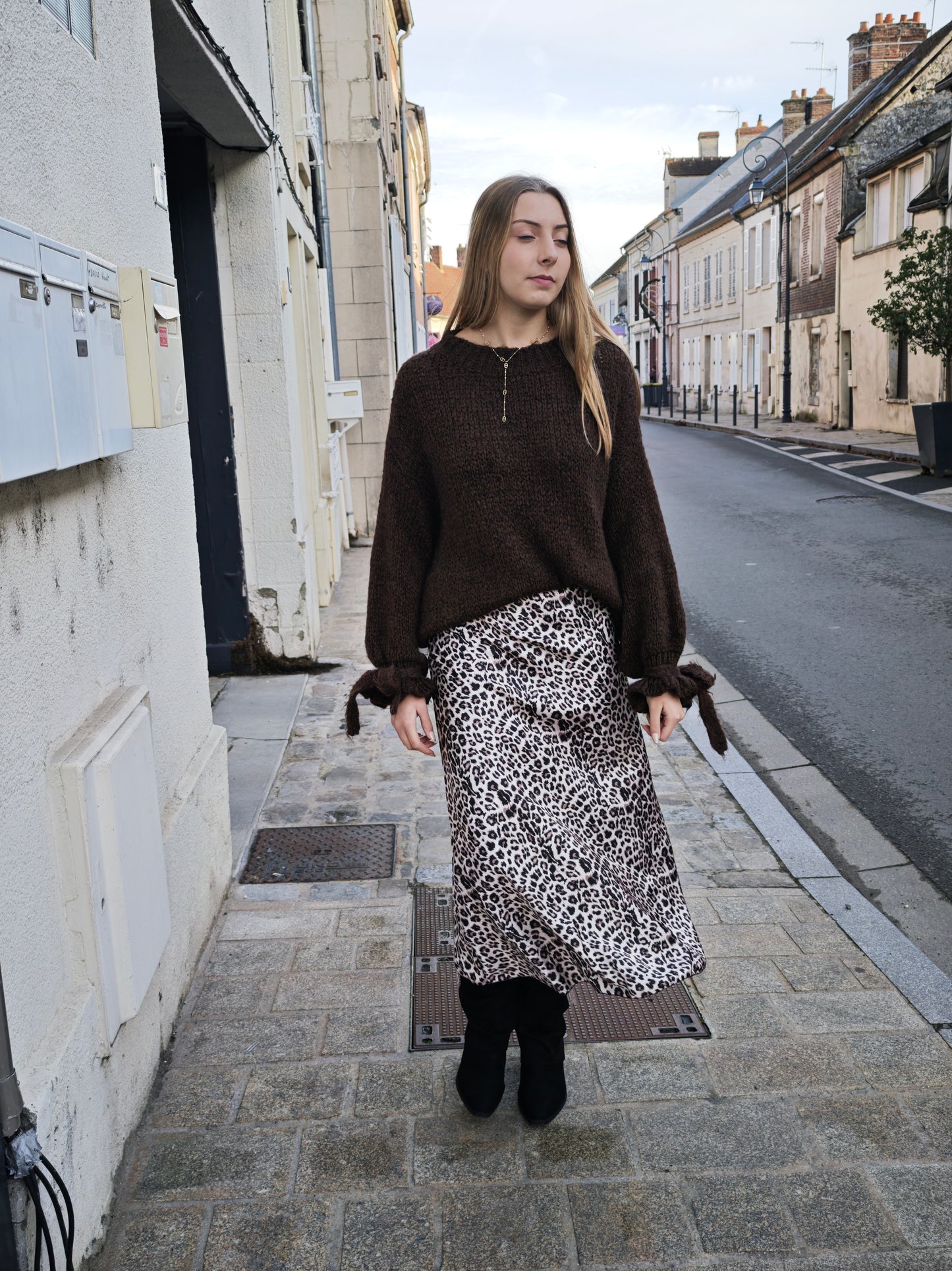 Jupe satinée léopard