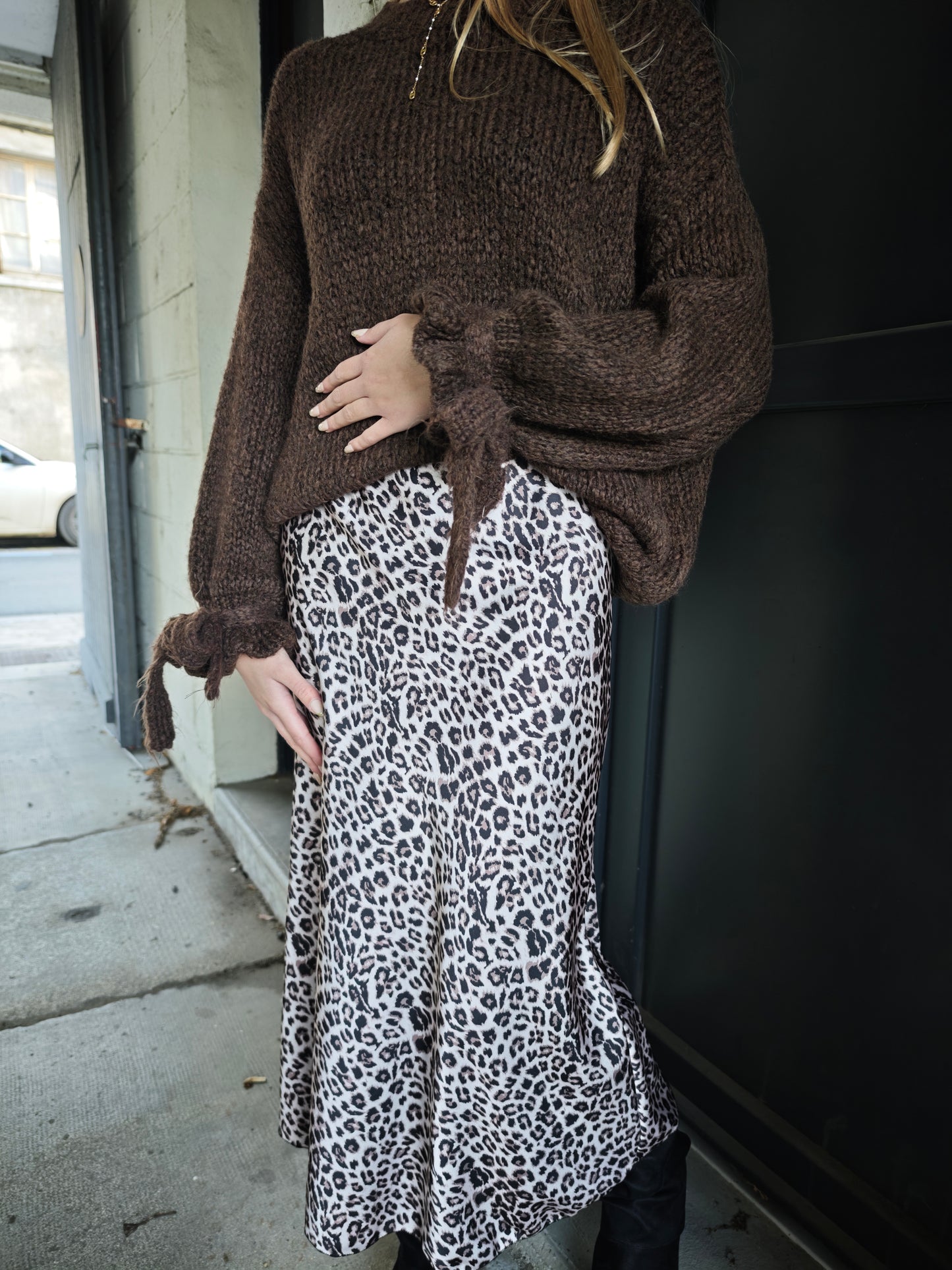 Jupe satinée léopard