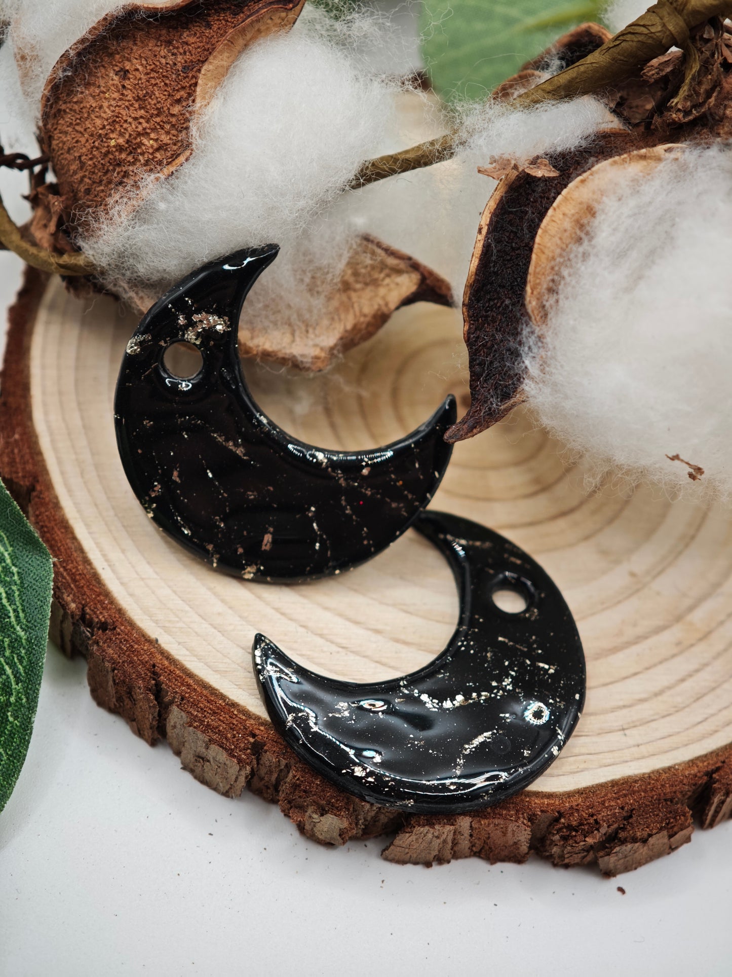 Pampilles Lune Interchangeables - Bijoux Artisanaux Argile Polymère