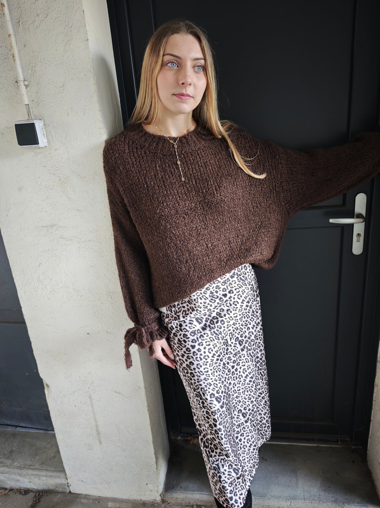 Jupe satinée léopard