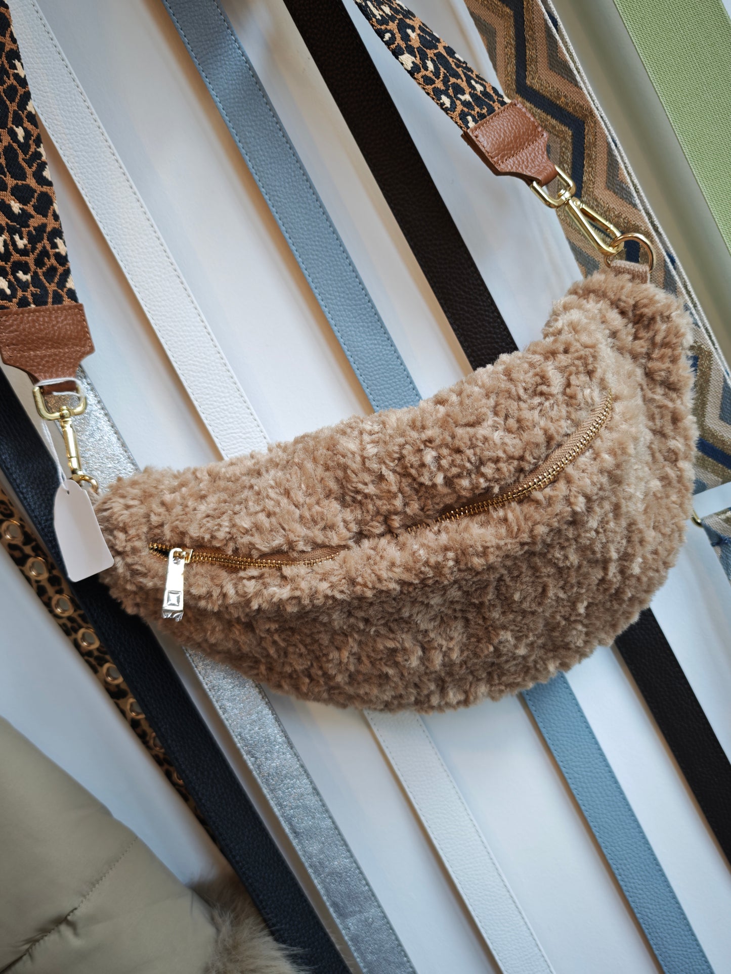 Sac Banane Mouton Tendance - Double Sangles & Sangle Léopard