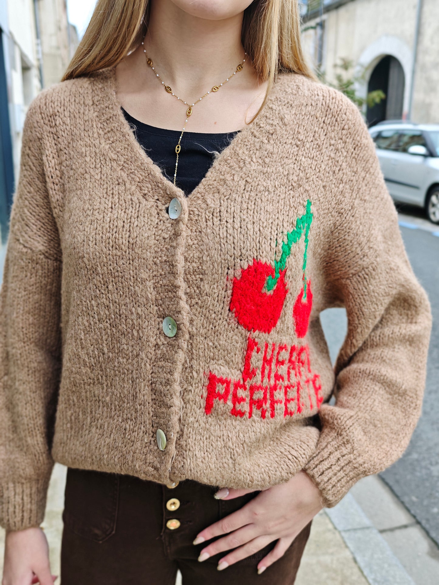 Cardigan cerise