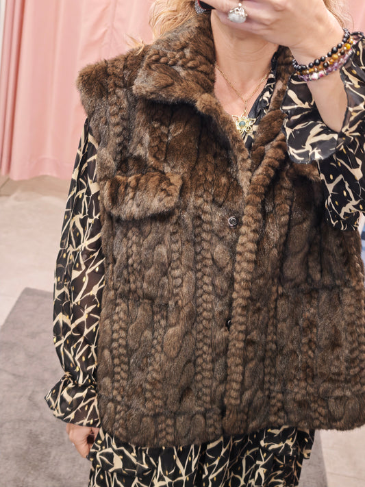 Sans manche fourrure