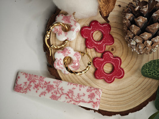 Coffret boucles d'oreilles interchangeables et barrette