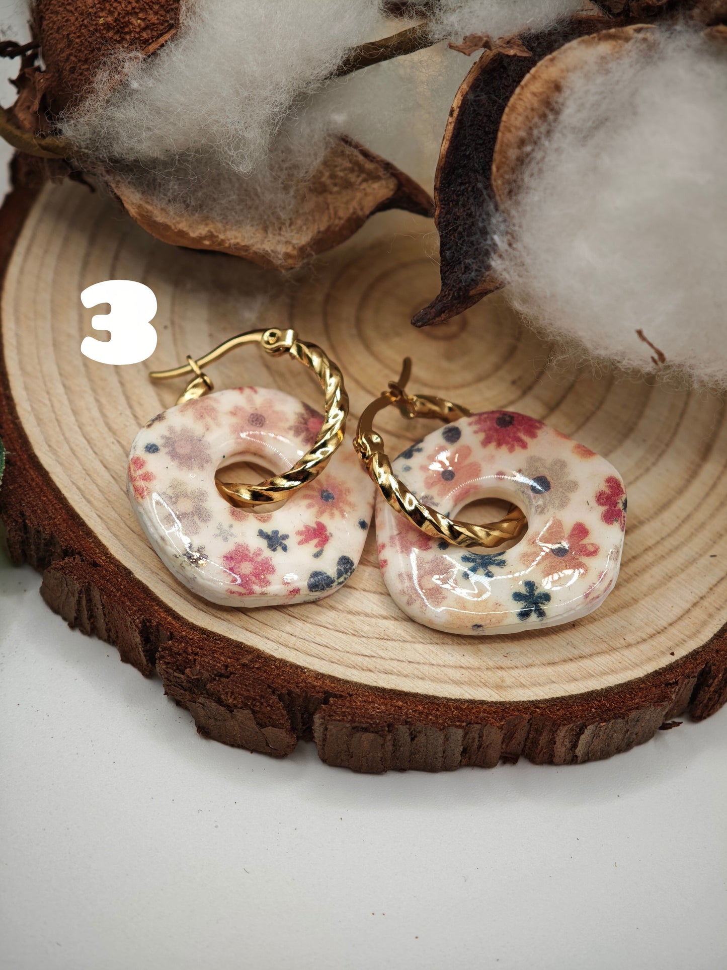 Pampilles Ondine Interchangeables - Bijoux Artisanaux Argile