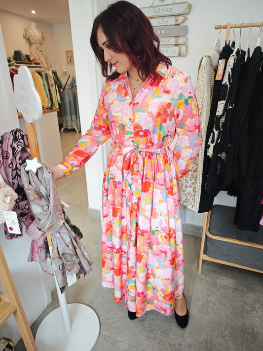 Robe longue multicolor