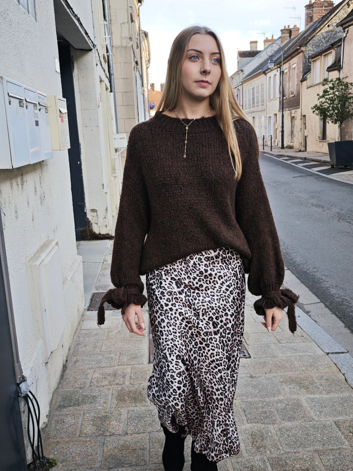 Jupe satinée léopard