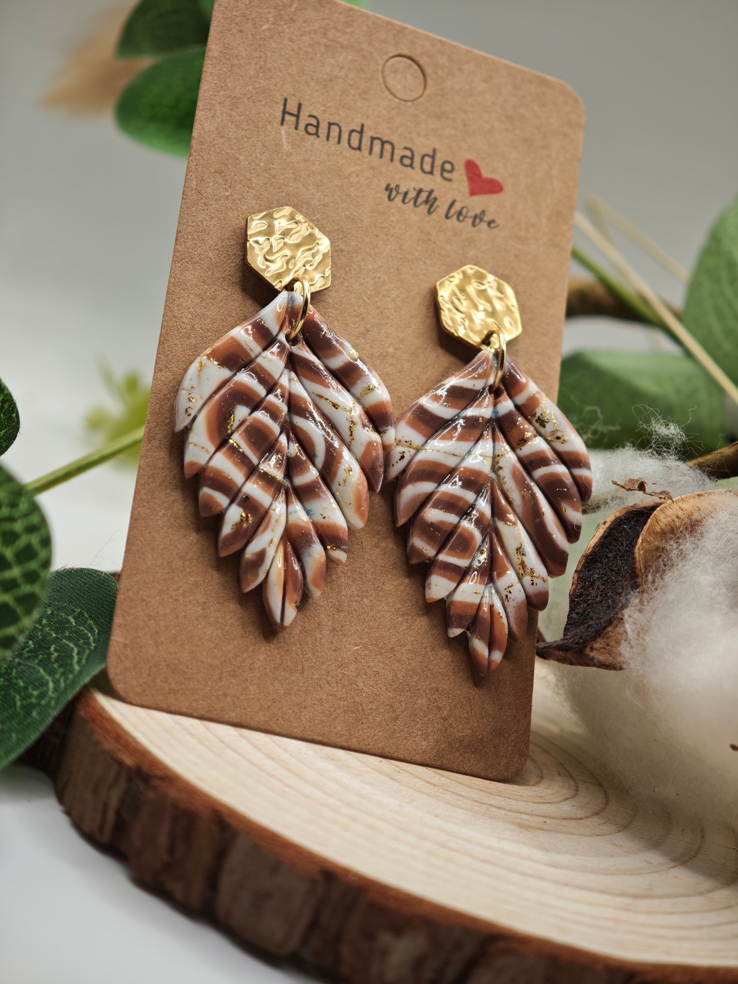 Boucle d'oreille feuilles